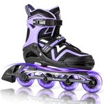 Ruthfot Adjustable Inline Skates for Boys and Girls, Light Up Skates for Ages 6-12 Kids Outdoor Illuminating Patines for Women and Men