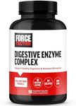 FORCE FACTOR Digestive Enzymes Complex to Support Digestive Health, Gut Health, and Provide Bloating Relief for Women and Men, Full-Spectrum 10 Digestive Enzymes, Non-GMO, 90 Capsules