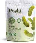 Poshi Petite Dill Pickles with Sea Salt - Ready-to-Eat Premium Mini Whole Pickles for Snacking, 5 Calories Per Pack, 10 Packs (2 oz Each)