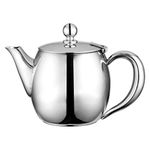 Café Olé BUT-048 Buxton Teapot, 48oz (1.3 Litre) 18/10 Stainless Steel Tea Pot with Stay-Cool Handles, Spill-Free Spout, Mirror Finish, 1.3 liters, High Gloss Polish