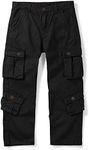 Mesinsefra Boys' Military Cargo Pants,Kids Cotton Multi Pocket Casual Outdoor Trousers (Black, 7-8 Years)