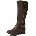 GLOBALWIN Women's Knee High Boots Fashion Comfortable Riding Boots For Women Low Heel, 16yy25brown, 8.5