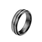 ANAZOZ Wedding Rings for Men Custom Men's Rings Mens Wedding Ring,Men Rings Tungsten Simple Round 6mm Mens Ring Black Ring Size T 1/2