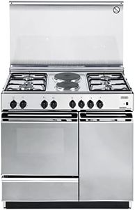 De Longhi SEX 8542 N ED - Cucina a gas con forno elettrico, N° 4 Fuochi + 2 Piastre, 90x50 cm, colore Inox