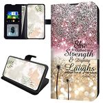 for AT&T Maestro 3 (U626AA) Wallet Case with RFID Blocking Card Slot, Soft Leather Cover for AT&T Maestro 3, Kickstand Phone Case for AT&T Maestro 3 (U626AA) 6.5", Glitter Proverbs