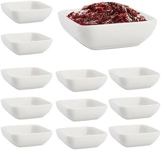 Nizirioo Juego de 12 cuencos cuadrados para salsas, cuencos de postre, 7,3 x 2,7 cm, para aperitivos, sushi, salsas, salsas de soja, guarniciones y frutas