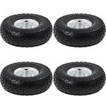 Yaheetech 10in Wheelbarrow Wheels Tyre Set of 4PCs Puncture Proof, Solid Wheelbarrow Trailer Tires, Garden Truck Wheels Tyre, Trolley Wheels for Lawn Trolley/Wagon/Barrow/Go Cart/Trailer Truck