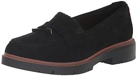 Clarks Collection Women's Westlynn Bella Loafer, Black Suede, 12 Wide US