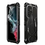 Samsung S22 Ultra Heavy Duty Case,Military Armour Outdoor Meatl Phone Case,360 Full Body Protection Rugged Bumper Front and Back Cover with Camera Protection for Samsung Galaxy S 22 Ultra-Black
