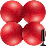 Bedwina Red Playground Balls (Pack of 4) 8.5 Inch Playground Handball Balls, for Indoor and Outdoor Fun Play, Bouncy Ball, Game Party Favors for Kids (Soled Deflated)