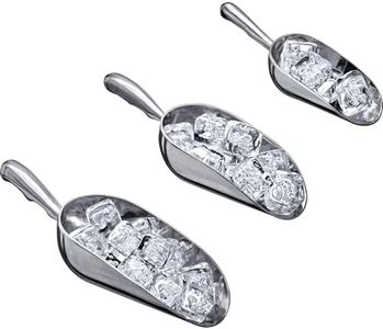 Amazing Abby - Elsa - Aluminum Ice Scoops (3-Piece Set), Cast Aluminum Utility Scoops, 5/12/24-Ounce Capacity, Food-Grade, Good for Home and Commercial Use, NOT Dishwasher-Safe, Hand-Wash Recommended