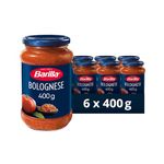 Barilla Bolognese Pasta Sauce with 100% Italian Tomatoes, Onion, Garlic, Herbs, Beef and Pork No Added Preservatives, Pack of 6 x 400g