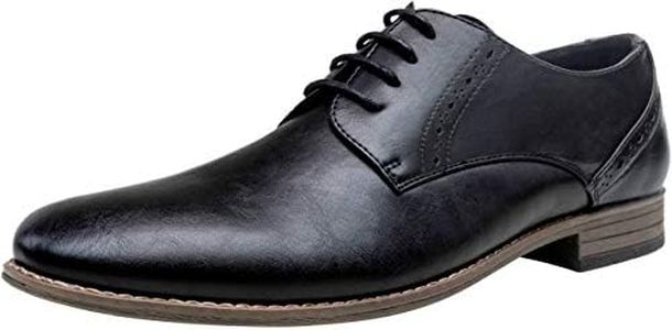 Vostey Men's Dress Shoes Formal Oxford Shoes Classic Lace Up Derby Shoes, Black-b5a099b, 10.5