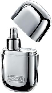 yoose Alloy Nose Hair Trimmer, Portable Nose Hair Trimmer for Men Women, Rechargeable, Washable Nose Trimmer, Detachable Head, Easy to Clean, Travel Size, Dual Edged Blades, Painless Trimming, Silver