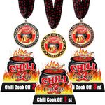 Soaoo 6 Pcs Chili Cook Off Award Set Includes 3 pcs Chili Pot Trophies and 1st 2nd 3rd Prizes Set of 3 Medals