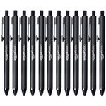 Amazon Basics Retractable Ballpoint Pen - Black - 12-Pack