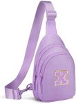 Viverte Small Initial Sling Bag Crossbody Bag Fanny Pack for Women Cute Chest Bag Cross Body Bag Personalized Birthday Gifts for Her Trendy Preppy Stuff Cool Stuff (Lavender-X)