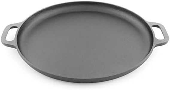 ForHauz Pre-Seasoned Cast-Iron Griddle/Pizza Pan, 14", Black