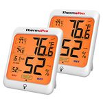 ThermoPro TP53 2 Pieces Hygrometer Humidity Gauge Indicator Digital Indoor Thermometer Room Temperature and Humidity Monitor with Touch Backlight