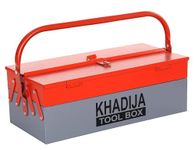 KHADIJA Metal 3 Compartment Tool Box (Red Grey)