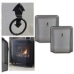 Black Protection Screen For Open Fires & Log Burning Fireside Spark Guard (1)