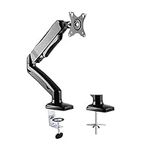 Single Monitor Arm Gas Spring VESA Bracket with Clamp and Grommet Mounting Base, Monitor Mount with Cable Management for 13" to 27" Computer Monitor-Each Arm Holds 4.4 to 14.3lbs - PrimeCables