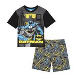 DC Comics Boys Batman Pyjamas Pjs Set, Official Batman Gifts 6-7 Years Black