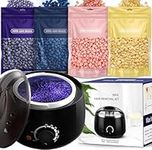 Waxing Kits Wax Warmer Full Kit for Hair Removal: 4 * 100g Hard Waxing Beads & 30 Waxing Sticks Waxing Machine Kit for Home Use Wax Kit Home Waxing Kit for Women/Men