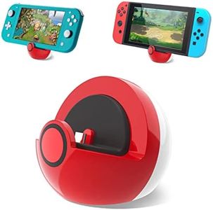 Antank Mini Station d'accueil pour Nintendo Switch/Switch OLED/Switch Lite, Support de Charge avec connecteur de Type C, Pas de Projection, Mini Compact, Portable, Blanc, Rouge…