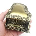 ROSIKING Golden Piano Emboss Alloy Metal Music Box Wind Up Antique Jewelry Musical Boxes Christmas Birthday Valentine's Day Gifts Plays You are My Sunshine