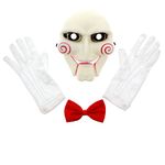 Zac's Alter Ego 3 Piece Halloween Scary Jigsaw Set - Mask, Red Bow Tie & Gloves