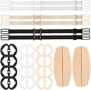 20 Pcs Bra Strap Clips Set, 6 Pcs Non-Slip Bra Strap+12 Pcs Bra Clips+2 Pcs Silicone Bra Strap Pad Holder Full Cup Size Bra Clips Racerback