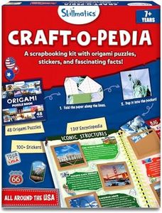 Skillmatics Scrapbooking Kit & Origami Puzzle Book - DIY Folding Brain Teasers, STEM Learning & Travel Toy with 48 Puzzles, Educational Gifts for Girls & Boys Ages 7, 8, 9, 10 & Up