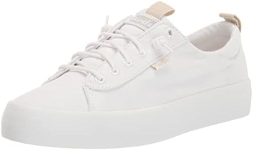 Keds Women's Kickback Canvas Slip on Sneaker, White, 8