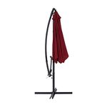 CorLiving 9ft Tilting Cantilever Patio Umbrella, Wine Red