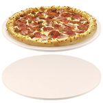 JEUIHAU 2 Pack 12 Inches Pizza Stone, Cordierite Baking Stone Thermal Resistant Round Grilling Stone for Pizza, Crispy Crust Bread, BBQ , Cooking