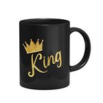 Suppro Ceramic Coffee Mug - Men King Mug - Black King