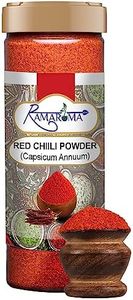 Ramaroma 100 % Natural Ground Indian Spice Red Chilli Powder, 3.5oz (100g) All Natural, Salt-Free | Vegan | No Colors | Gluten Friendly | NON-GMO | 100% Organic | Chemical Free & Pesticides Free | Rich Flavour |Indian Origin