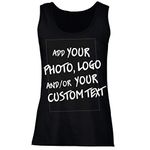 lepni.me Women’s Top Make Your Own Personalised Design with Favorite Photo or Custom Text (XL Black Multi Color)