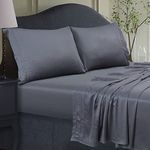 Tribeca Living BAMB300SSKIST 300 TC Rayon from Bamboo Deep Pocket Sheet Set, Steel Grey, King