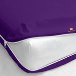 Zipper Fitted Sheet - Twin-XL Size Zipper Fitted Sheet 12" Inch Deep Pocket - 600 TC 100% Egyptian Cotton Sateen Weave Zipper Mattress Cover Purple Color