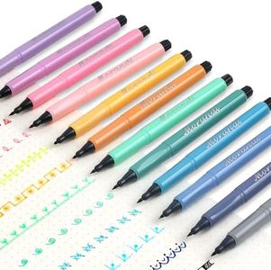 HANKU Colored Felt Tip Pens Fine Point,0.38mm12pack,Fine Tip Bible Pens,Assorted Colors Fine Point Markers Pens For Journaling,Writing, Drawing, Note Taking, Bullet Journal,Coloring