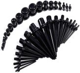 36PCS Ear Stretching Kit Plug Set Stretch Ear Taper Expander Stretcher Tapers, 14G to 00G, Body Piercing Jewelry, Unisex, Includes Storage Case