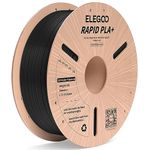 ELEGOO Rapid PLA Plus Filament 1.75mm Black 1KG, PLA+ 3D Printer Filament for 30-600 mm/s High Speed, Toughness, Highly Fluid Printing, Dimensional Accuracy +/- 0.02 mm, 1kg Cardboard Spool(2.2lbs)