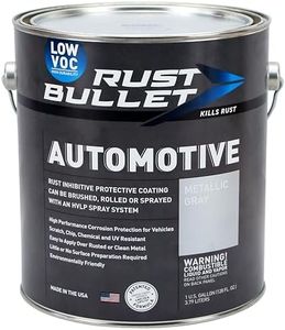 RUST BULLET Automotive - Metallic Gray - 1 Gallon - Low VOC - Anti-Rust Paint for Cars and Trucks, Easy Application, UV Resistant, No Primer Needed, Durable Finish