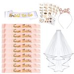 AniSqui hen party accessories, (1 Bride to be Sash + 10 Team Bride Sash + 3 Bride Tattoos + 1 Hen Party Veil + 1 Bride to be Tiara), hen do accessories, hen night accessories