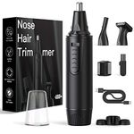 Ear and Nose Hair Trimmer-Rechargeable Nose Trimmer for Men and Women-2024 Professional Painless Nose Clipper Eyebrow & Facial Hair Trimmer-IPX7 Waterproof Dual Edge Blades for Easy Cleansing-Black