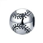 Junyi Jewelry Baseball Charm 925 Sterling Silver Sport Charm Volleyball Charm Ball Charm Basketball Charm USA Football Charm for Pandora Charm Bracelet