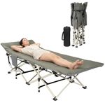 Litenyx Folding Bed Single for Sleeping 6 Ft Portable Foldable Outdoor Camping Cot for Adults Heavy Duty Sleeping Bed for Travelling Camping Cots with Side Pocket & Carry Bag (Upto 150KG)