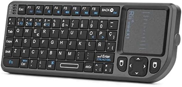 Rii Mini X1 teclado inalámbrico con ratón táctil - compatible con Smart TV, Mini PC Android, PlayStation, Xbox, HTPC, PC, Raspberry Pi